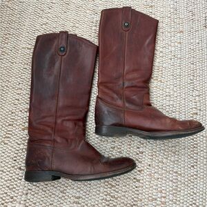 Frye Melissa Brown Leather Riding Boots